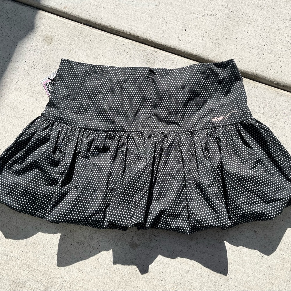 Y2K Volcom Black & White Polka Dot Mini Skirt